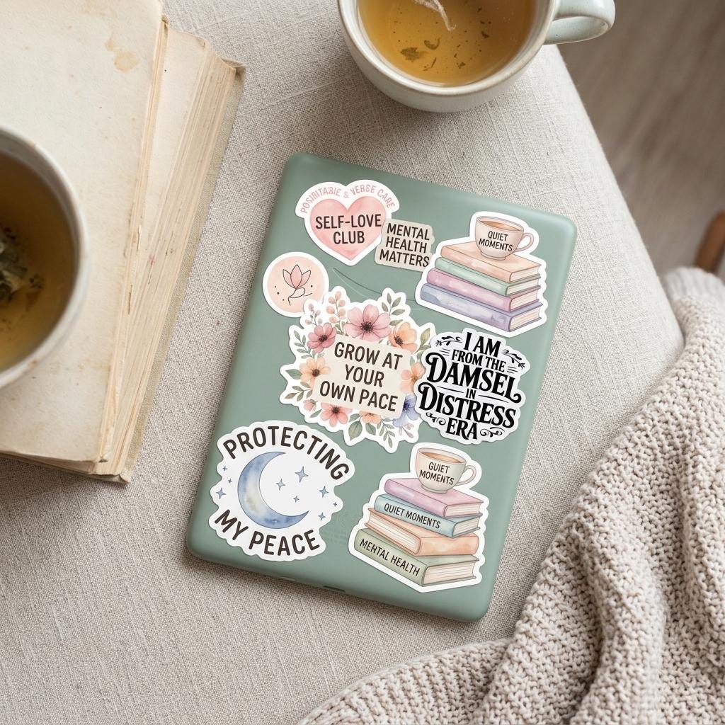 Romantasy Sticker, Booktok Reader Kindle Decal, Bookish Gift __etsy:8133836610