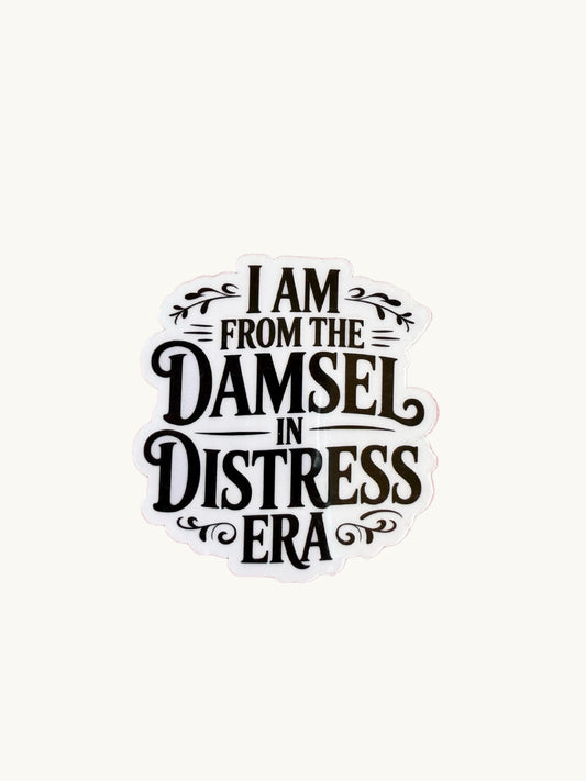 Damsel in Distress Era Sticker – Romantic Booktok Vinyl Sticker, Fantasy Romance Gift, Villain Girl Aesthetic - The Sticker Era