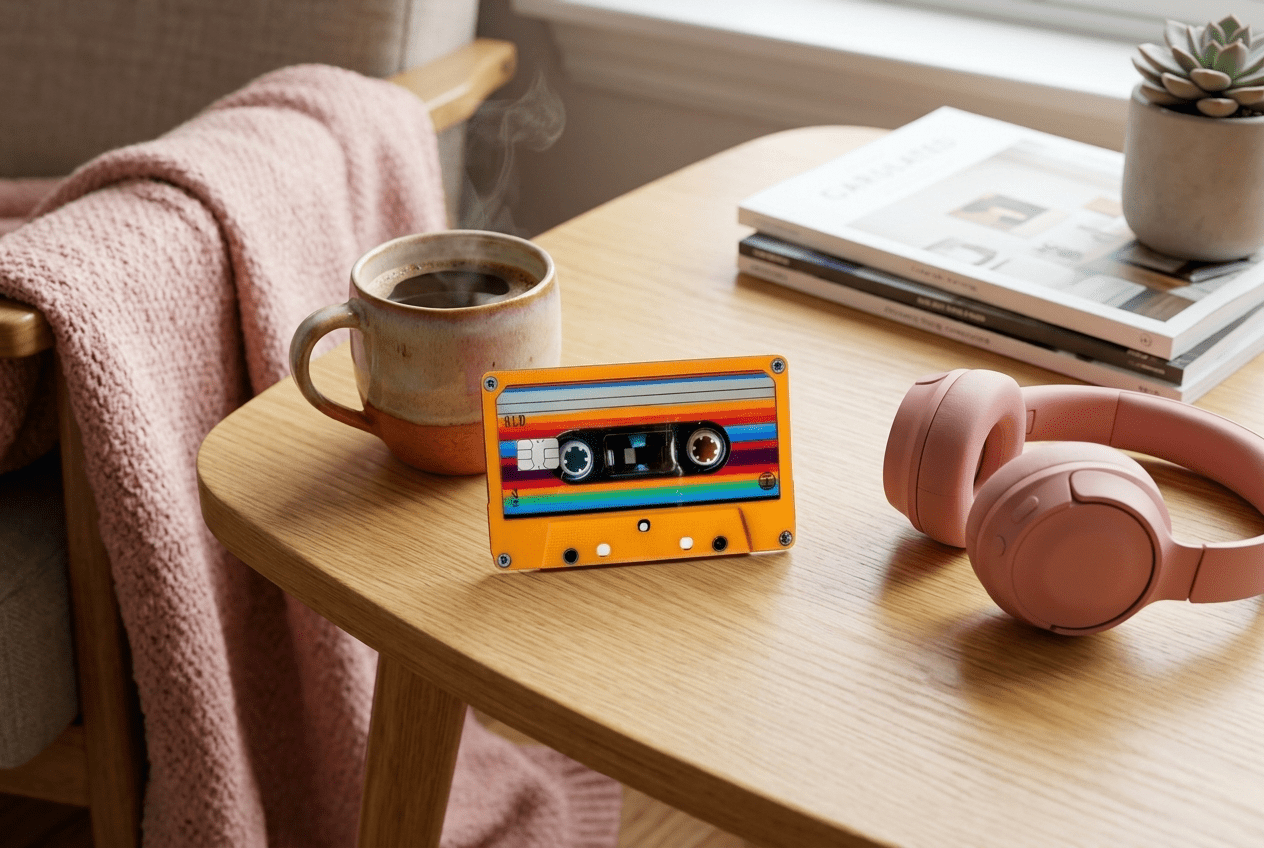 Retro Cassette Debit Card Skin – 80s Aesthetic Vinyl Card Cover – Sticker Era by The Sticker Era