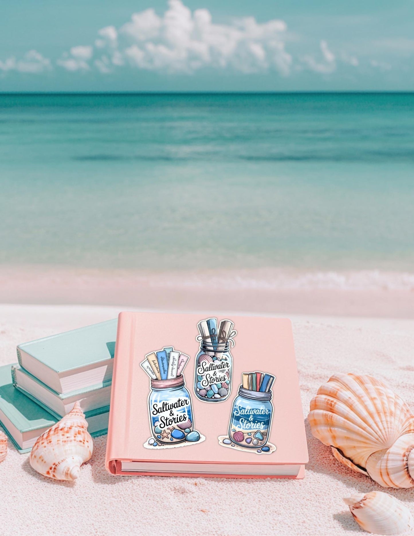 Saltwater Stories Vinyl Sticker Bundle | Beachy Bookish Stickers __etsy:6888268335