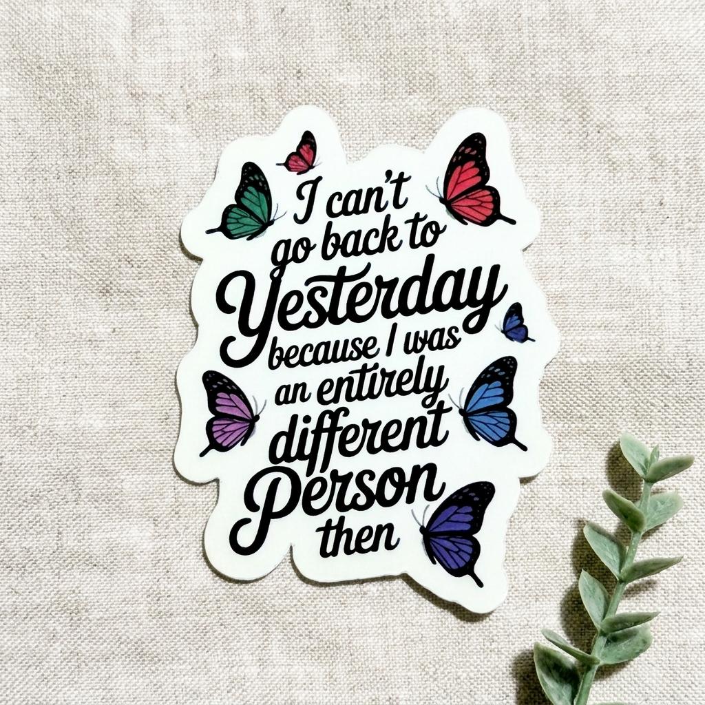 Self Love Quote Sticker: Butterfly Vinyl Decal for Journals & Laptops __etsy:8109711502