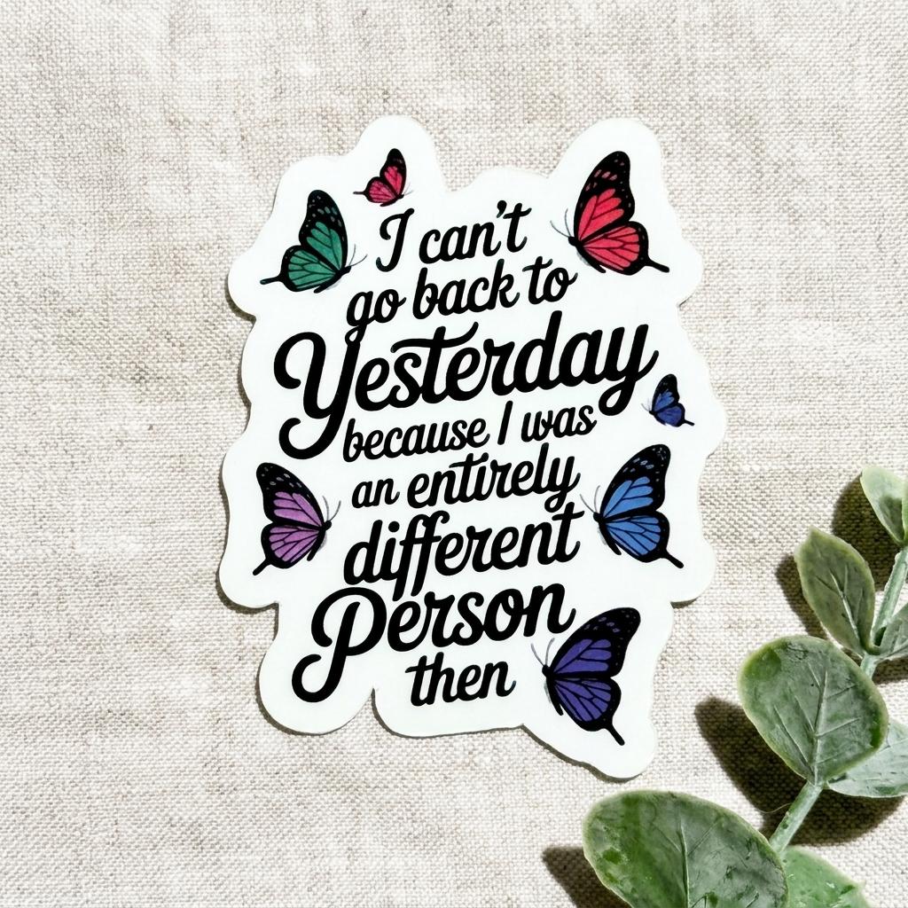 Self Love Quote Sticker: Butterfly Vinyl Decal for Journals & Laptops __etsy:8157617943