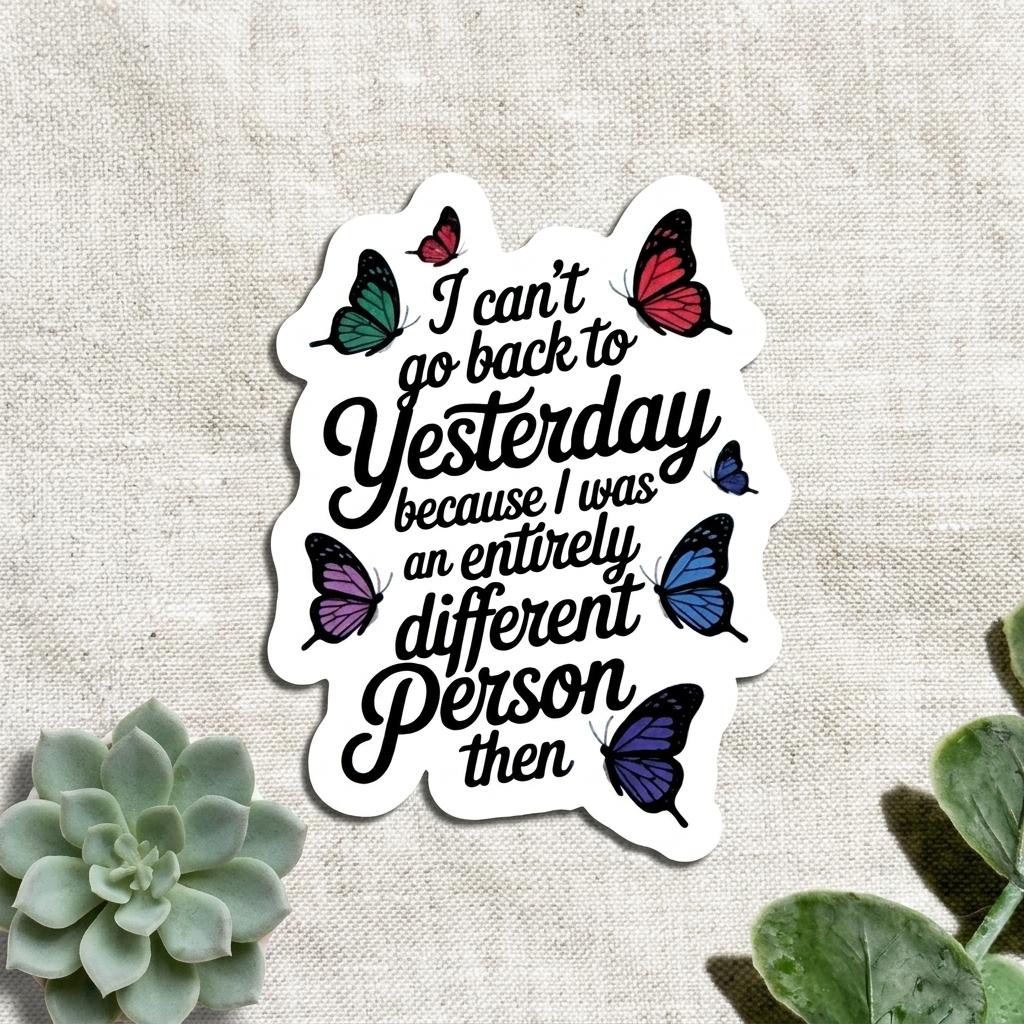 Self Love Quote Sticker: Butterfly Vinyl Decal for Journals & Laptops __etsy:8109711522