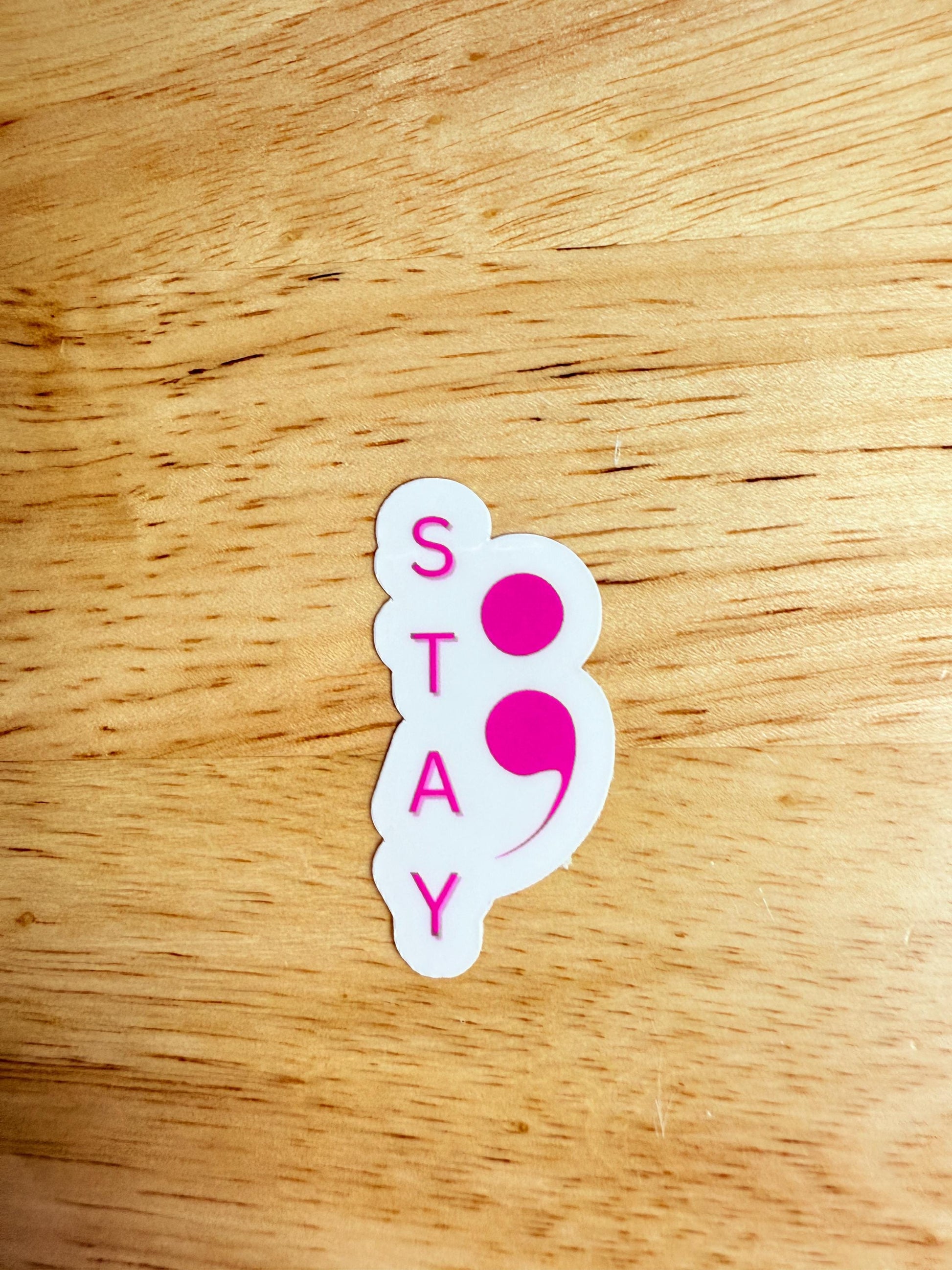 Semicolon Sticker – Mental Health Awareness Vinyl Decal for Support & Motivation __etsy:6823004109