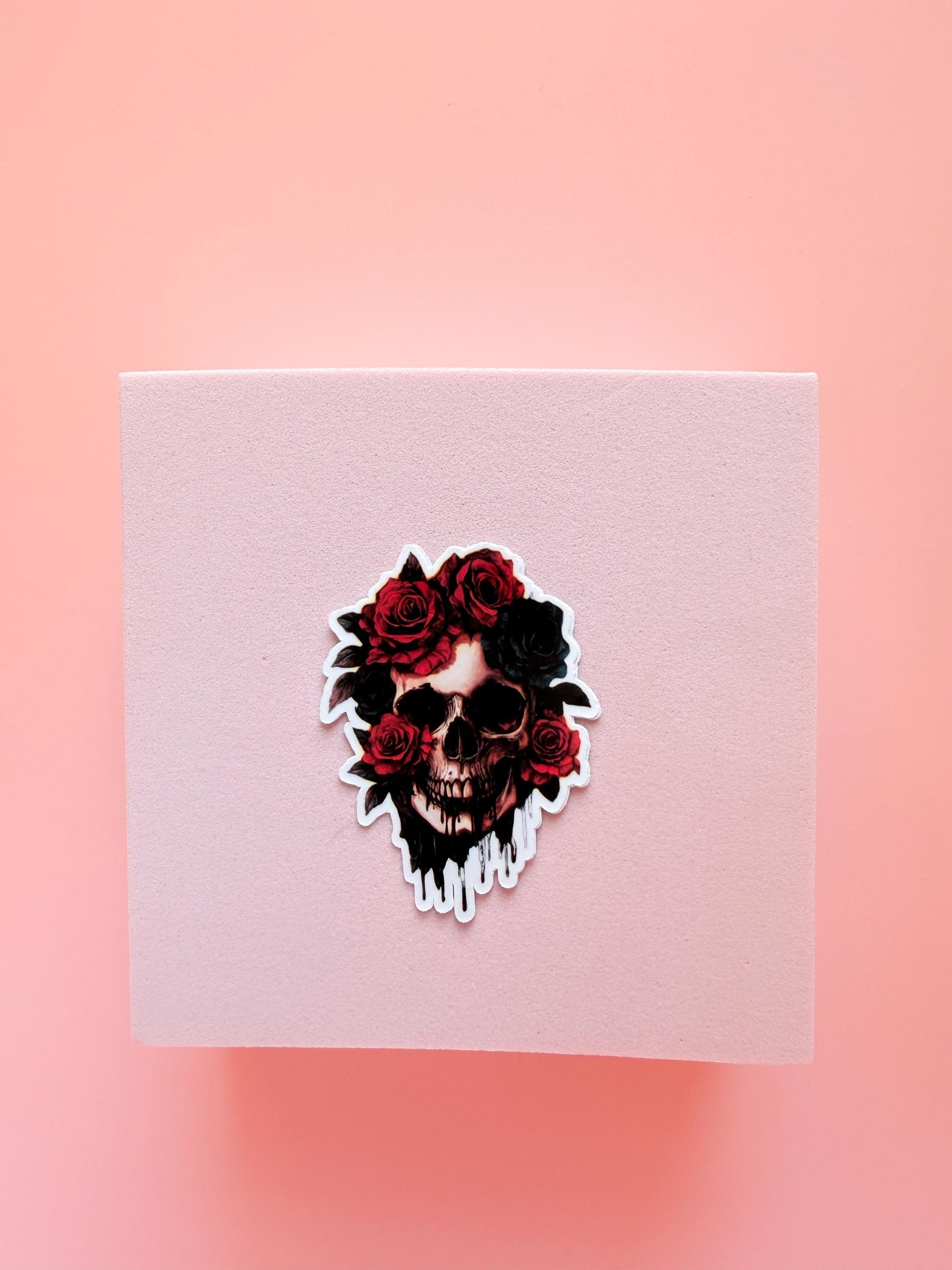 Skull and Roses Sticker | Waterproof Vinyl Decal for Dark Romance Readers __etsy:6881617768