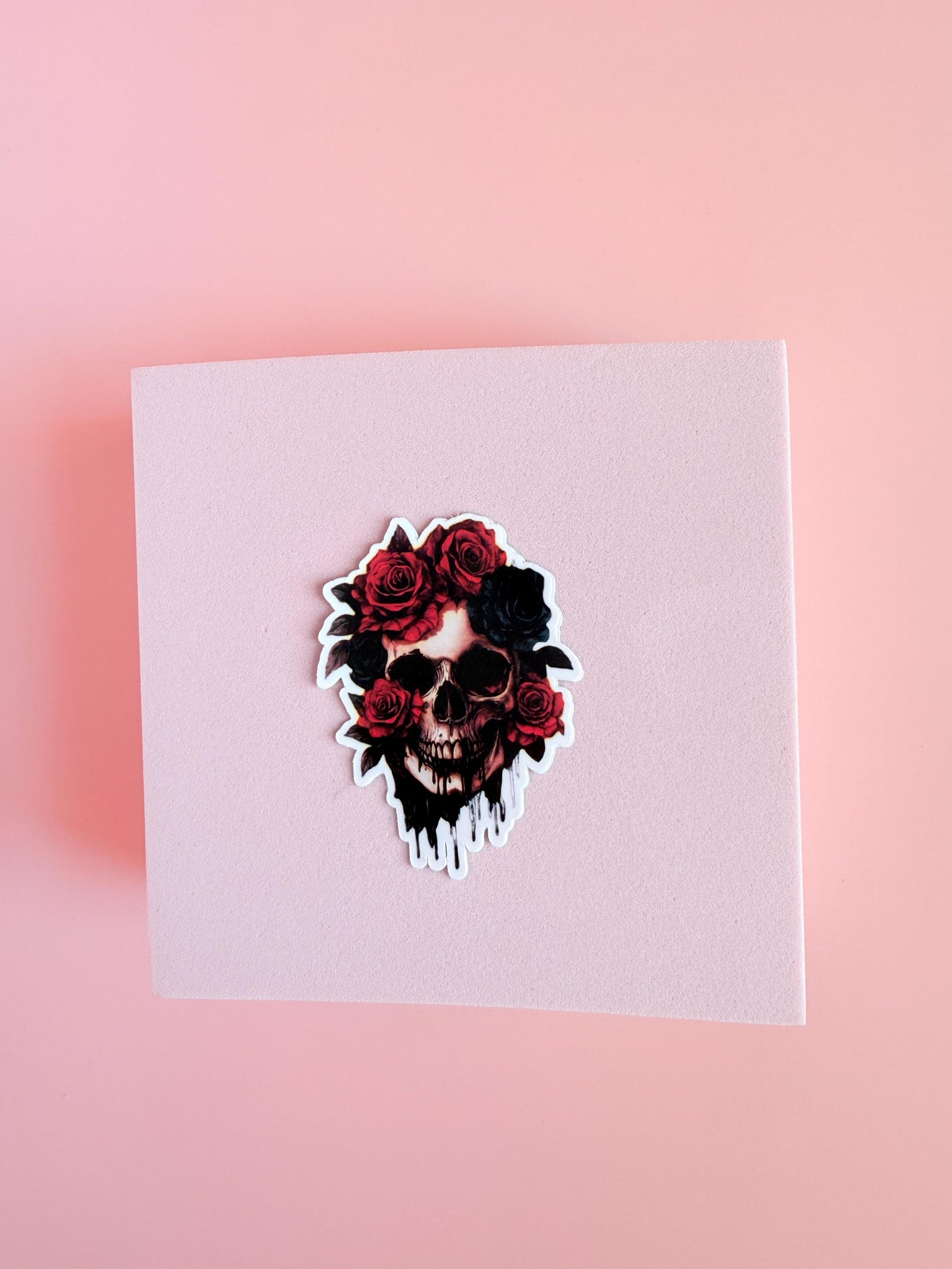 Skull and Roses Sticker | Waterproof Vinyl Decal for Dark Romance Readers __etsy:6881617770