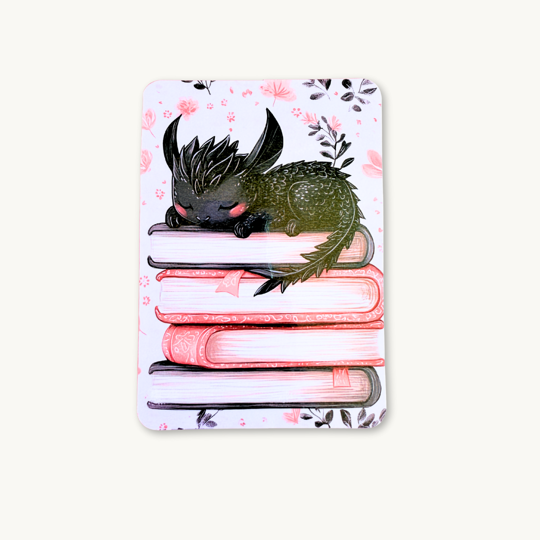 Sleepy dragon kindle insert screen art - fantasy bookish accessory for kindle readers and book lovers`