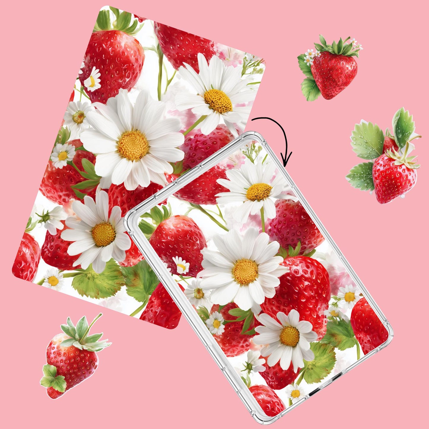 Strawberry & Daisy Collection Bundle — Stickers | Kindle Insert | Card Skins __etsy:7807850309