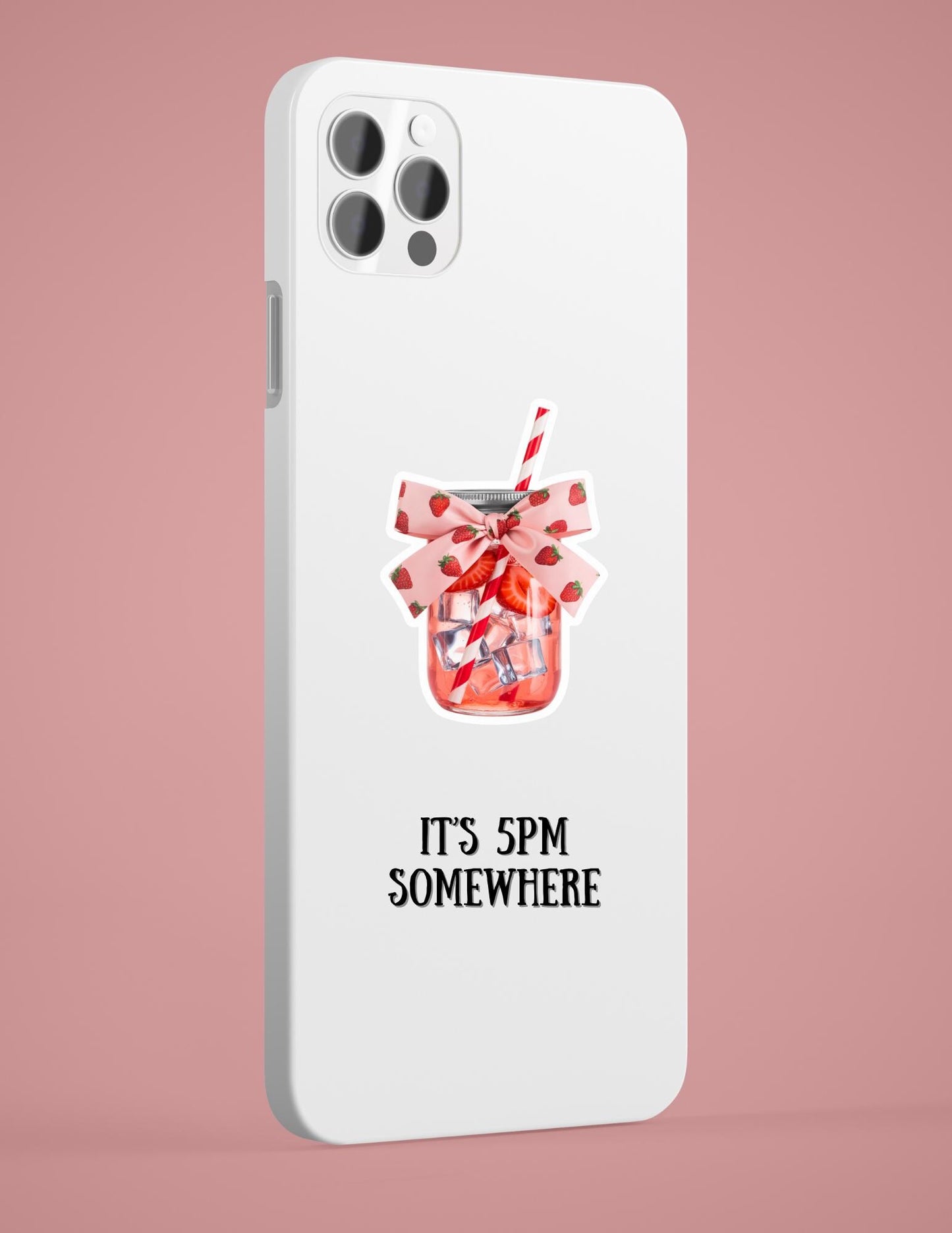 Strawberry Drink Vinyl Sticker – Mason Jar Decal __etsy:6894139091