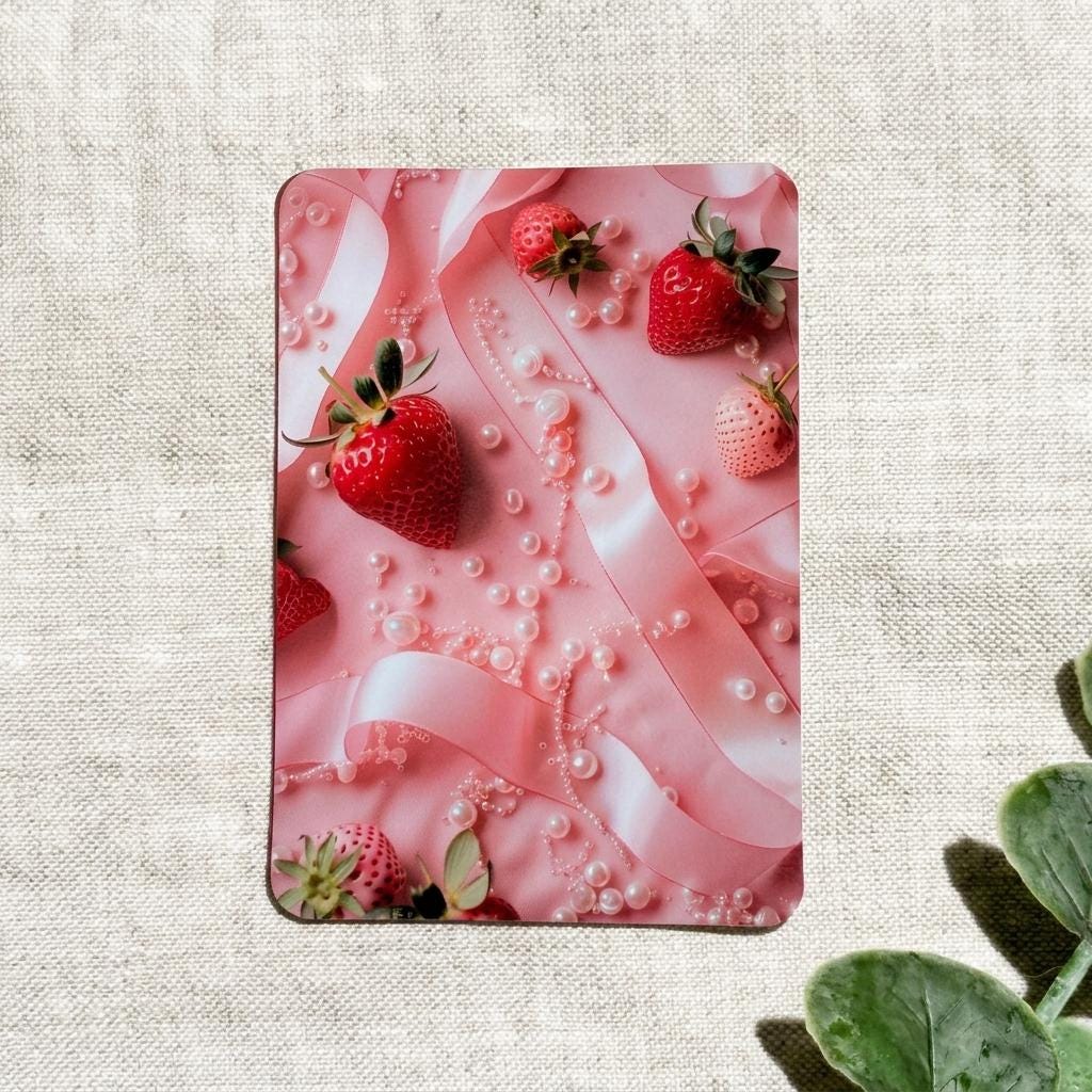 Strawberry Kindle Insert for Clear Case | Coquette Pink E-Reader Decor __etsy:8109722184