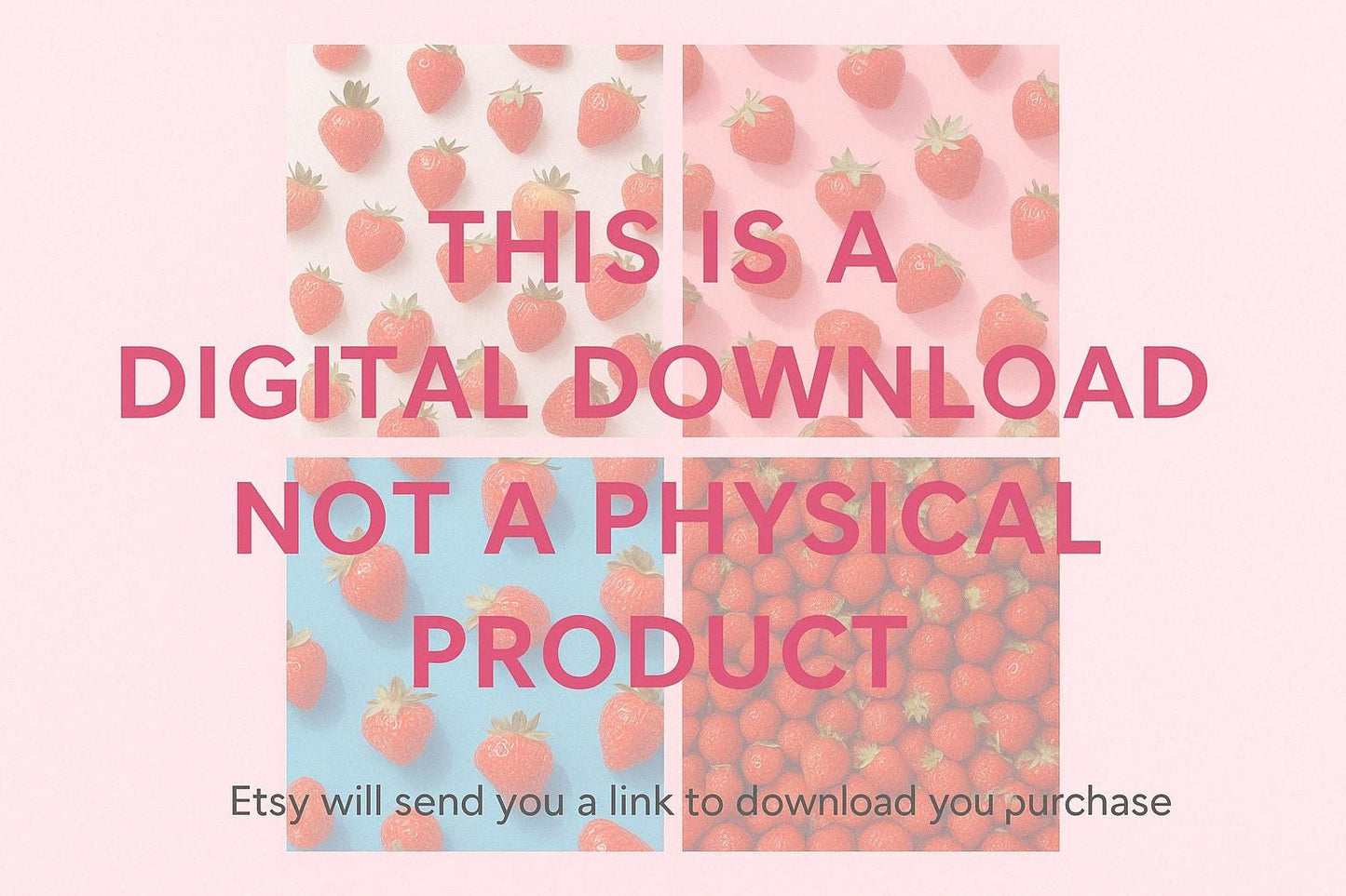 Strawberry Pattern Digital Paper: Scrapbook & Planner Backgrounds (Digital Download) __etsy:6799514162