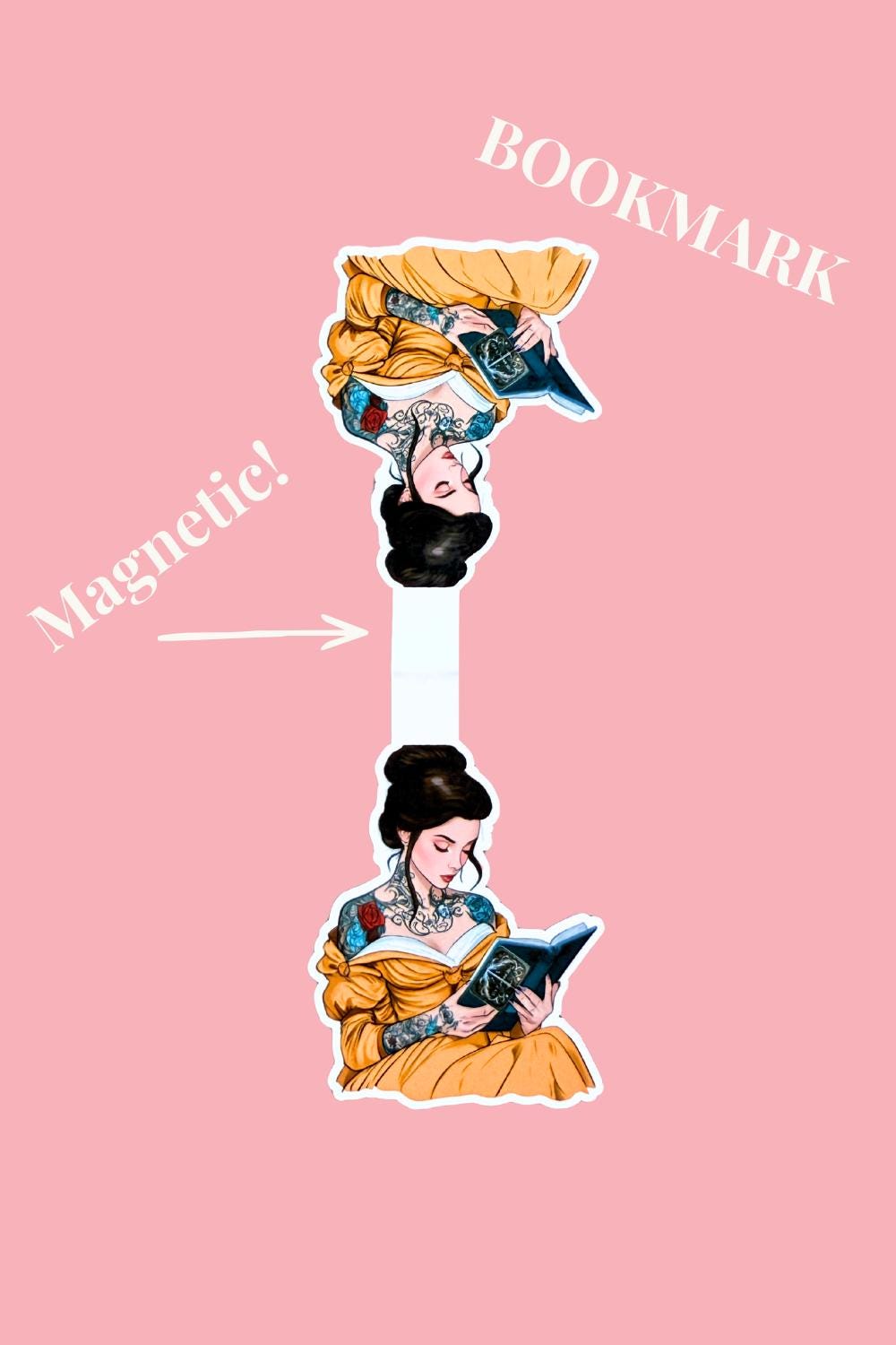 Tattooed Princess Magnetic Bookmark: Fantasy Reader Gift __etsy:7824846889