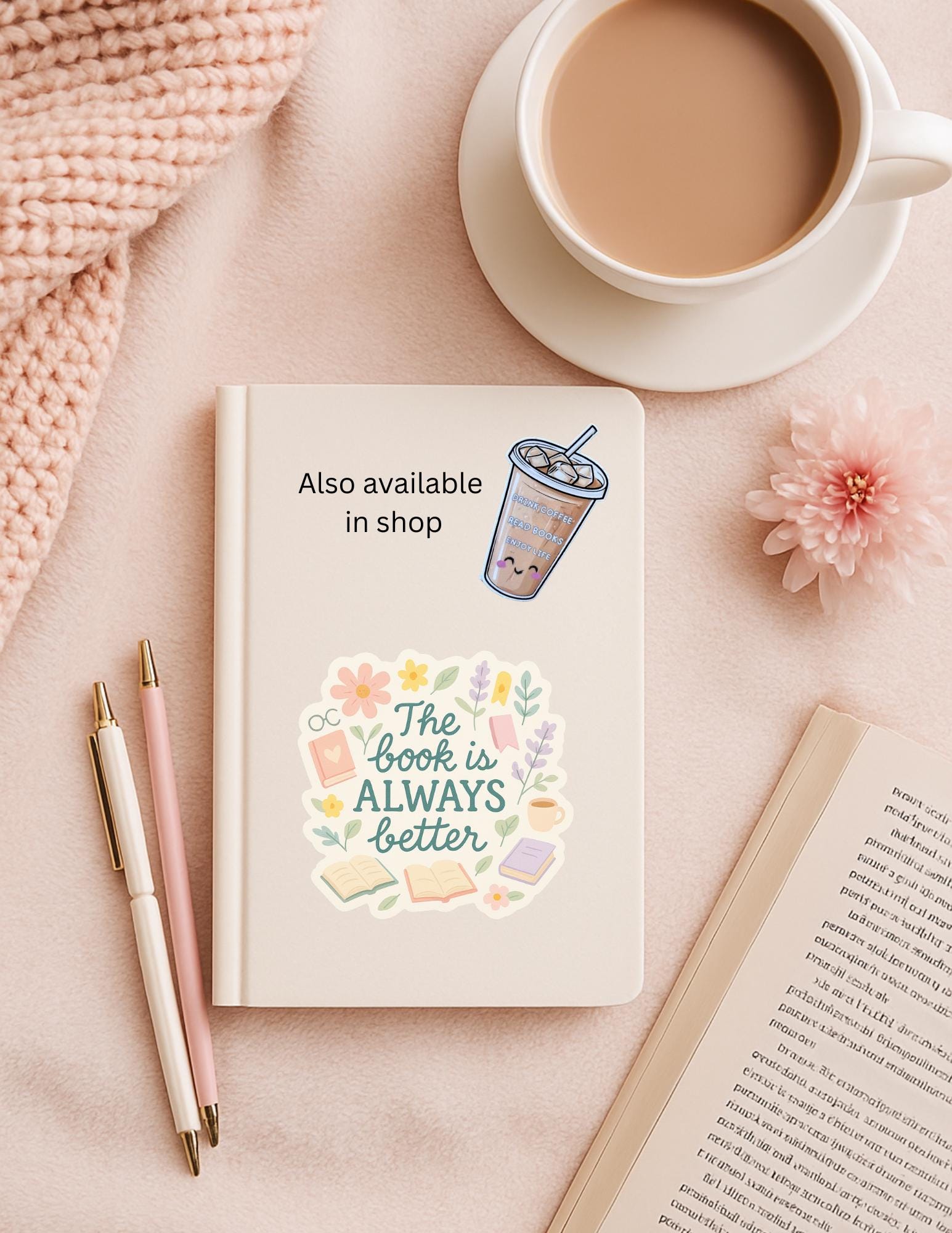 The Book Is Always Better Sticker – Bookish Vinyl Decal for Journals, Laptops & Readers __etsy:6817914024