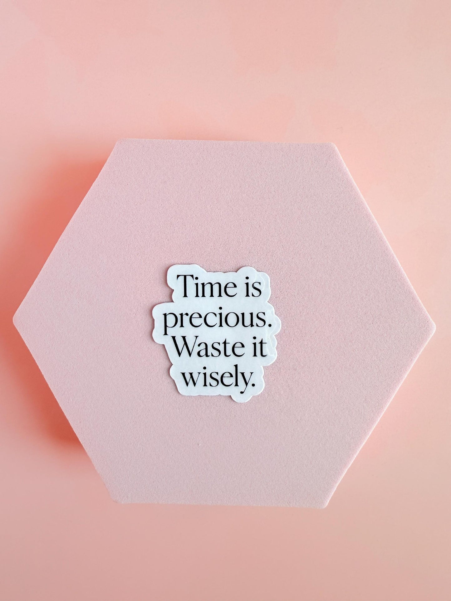 Time Is Precious Vinyl Sticker: Minimalist Quote, Laptop Decal __etsy:6970727793