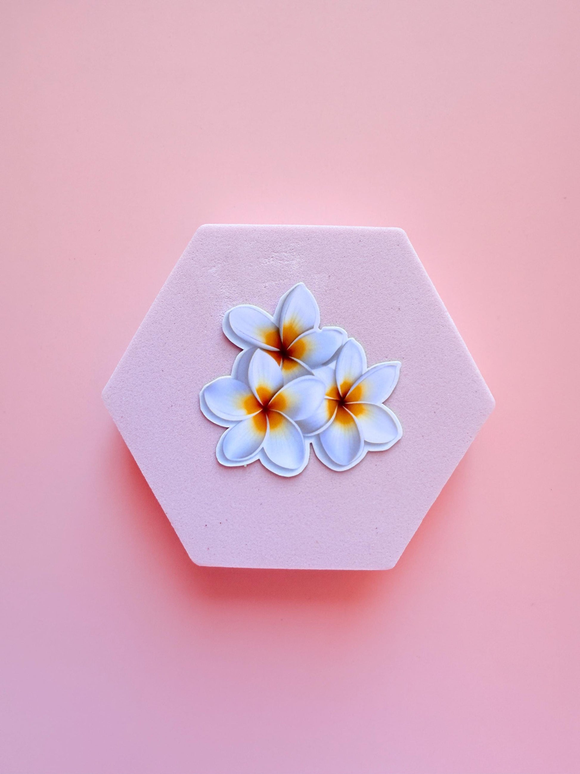 Tropical Plumeria Flower Sticker – Watercolor Vinyl Decal for Journals, Laptops & Planners __etsy:6881627166