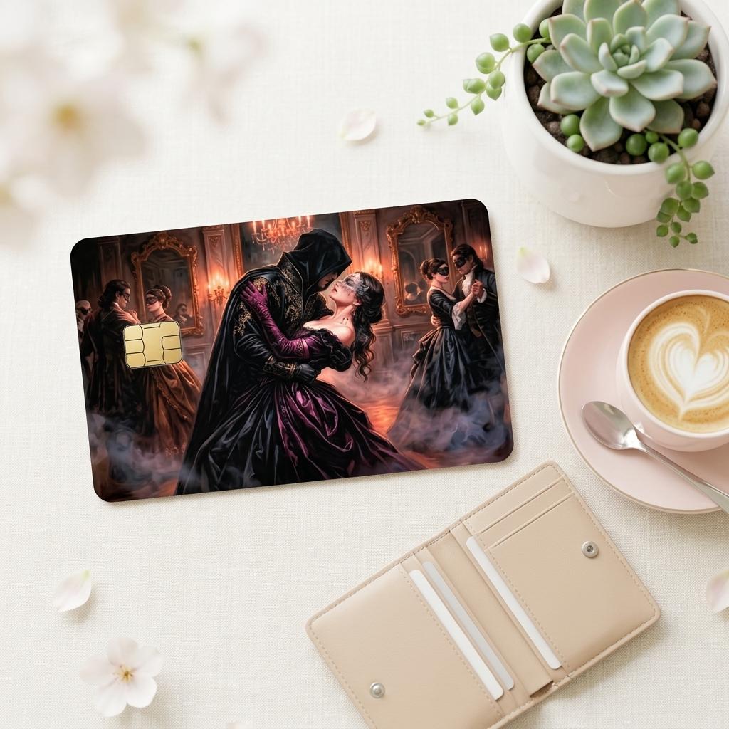 Gothic card of a vampire and woman dancing  skin chip cutout close up by The Sticker Era __etsy:8108872410