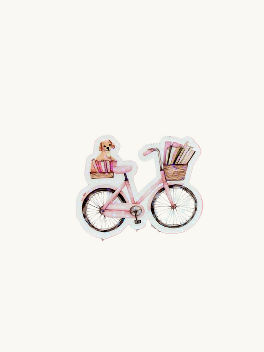 Vintage Bike Vinyl Decal for Laptops & Kindles | Cute Travel Sticker | Bookish Reader Accessory | Whimsical Bike Lover Gift - The Sticker Era