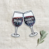 Wine Glass Sticker, Funny Mom Gift, Favorite Child Decal by The Sticker Era