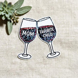 Wine Glass Sticker, Funny Mom Gift, Favorite Child Decal by The Sticker Era