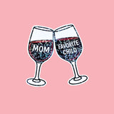 Wine Glass Sticker, Funny Mom Gift, Favorite Child Decal by The Sticker Era