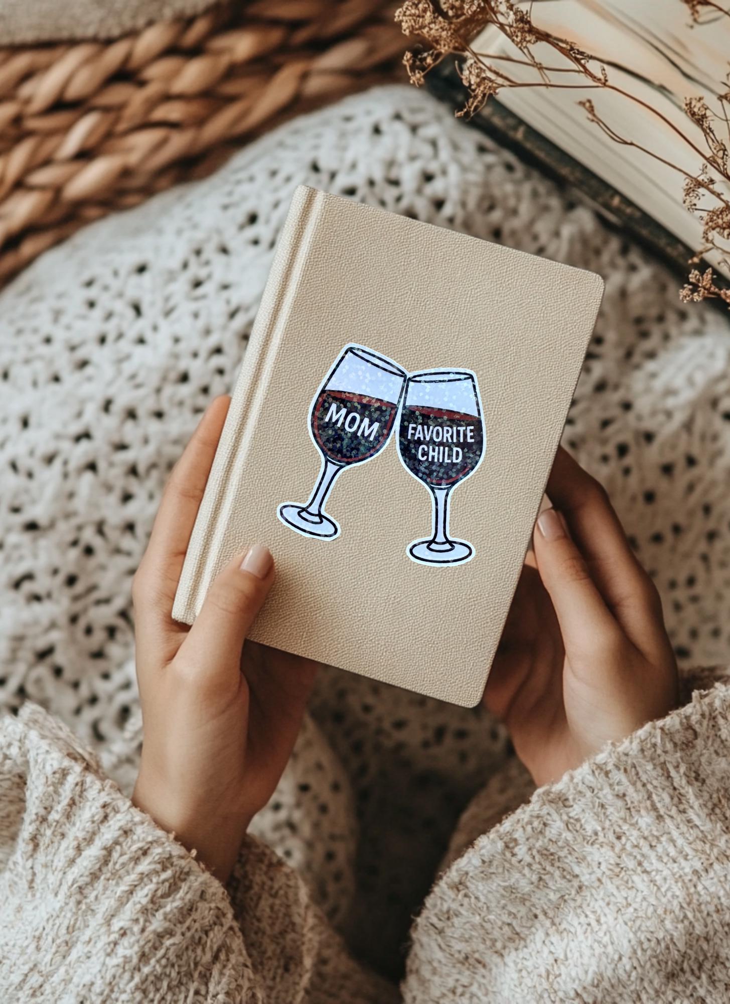 Wine Glass Sticker, Funny Mom Gift, Favorite Child Decal __etsy:6861272749