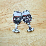 Wine Glass Sticker, Funny Mom Gift, Favorite Child Decal by The Sticker Era