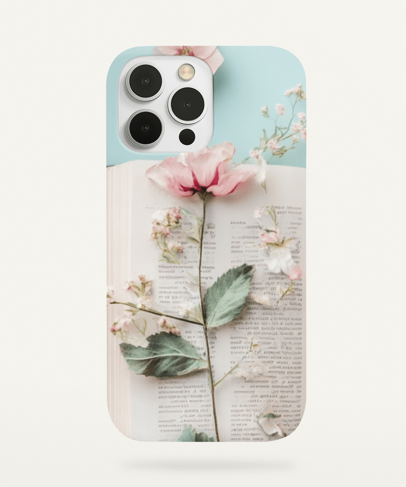 Pressed Flower & Book Page Phone Insert | Cottagecore Art for Clear iPhone Cases by The Sticker Era