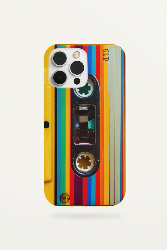 Retro cassette tape phone insert for clear iPhone cases - vintage music nostalgia aesthetic

