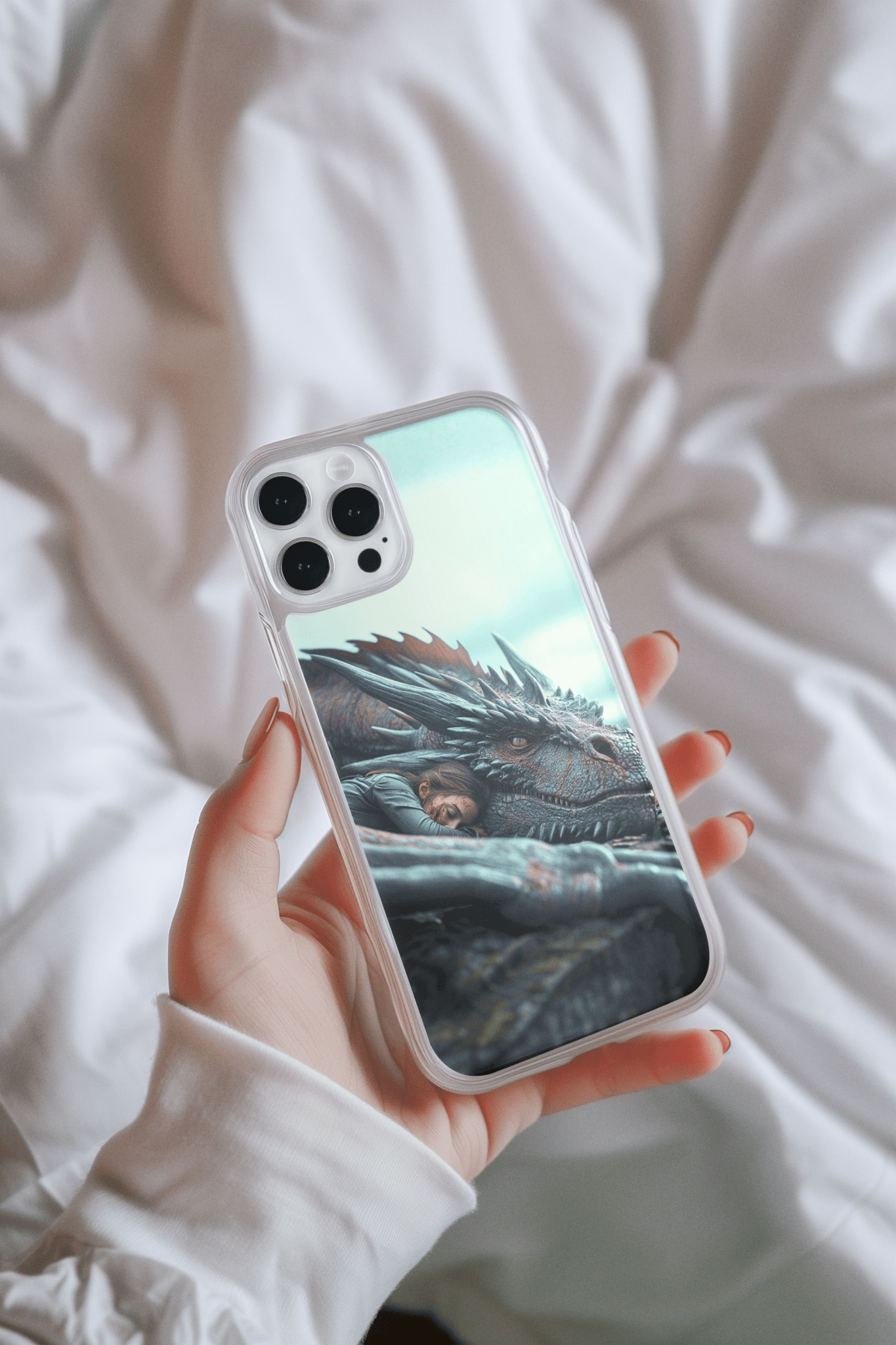 Sleeping Dragon Phone Insert | Cozy Fantasy iPhone Art – Sticker Era by The Sticker Era