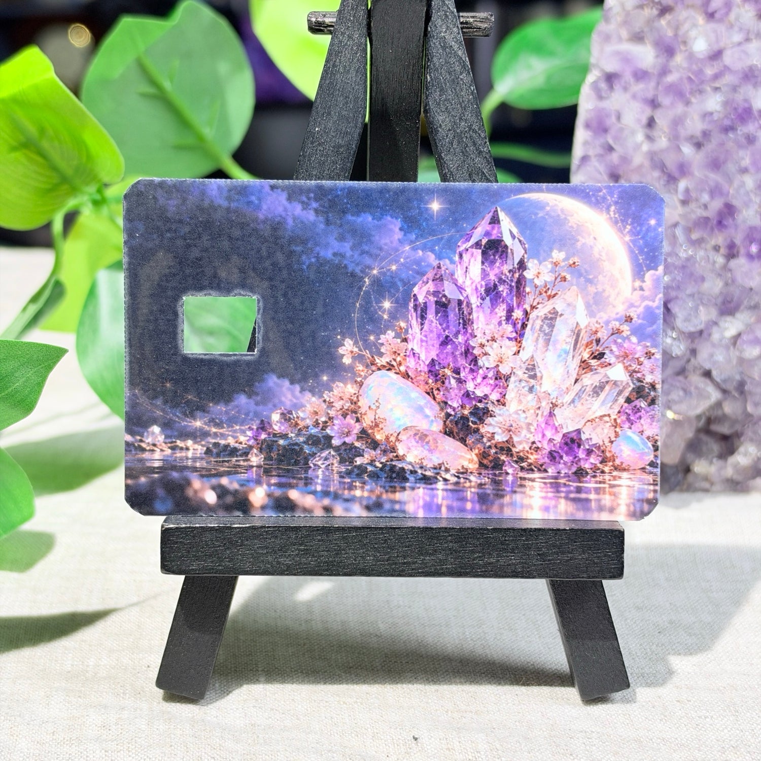 Amethyst Moon Card Skin – Purple Crystals & Moonlight Debit & Credit Card Sticker by The Sticker Era