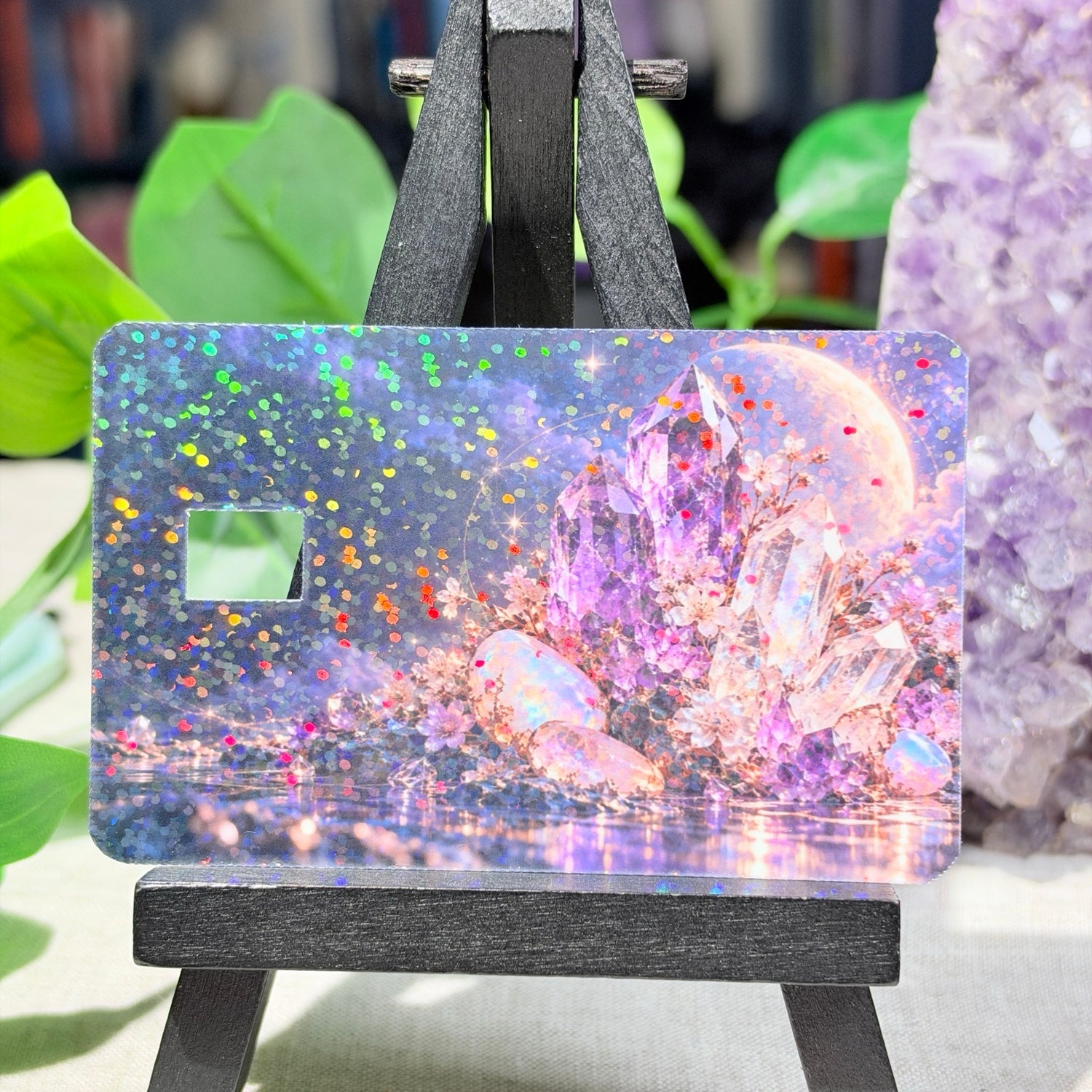 Amethyst Moon Card Skin – Purple Crystals & Moonlight Debit & Credit Card Sticker by The Sticker Era