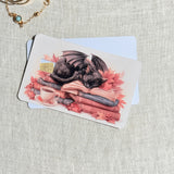 Two autumn dragon cat card skins stacked to show the standard and sparkle finishes