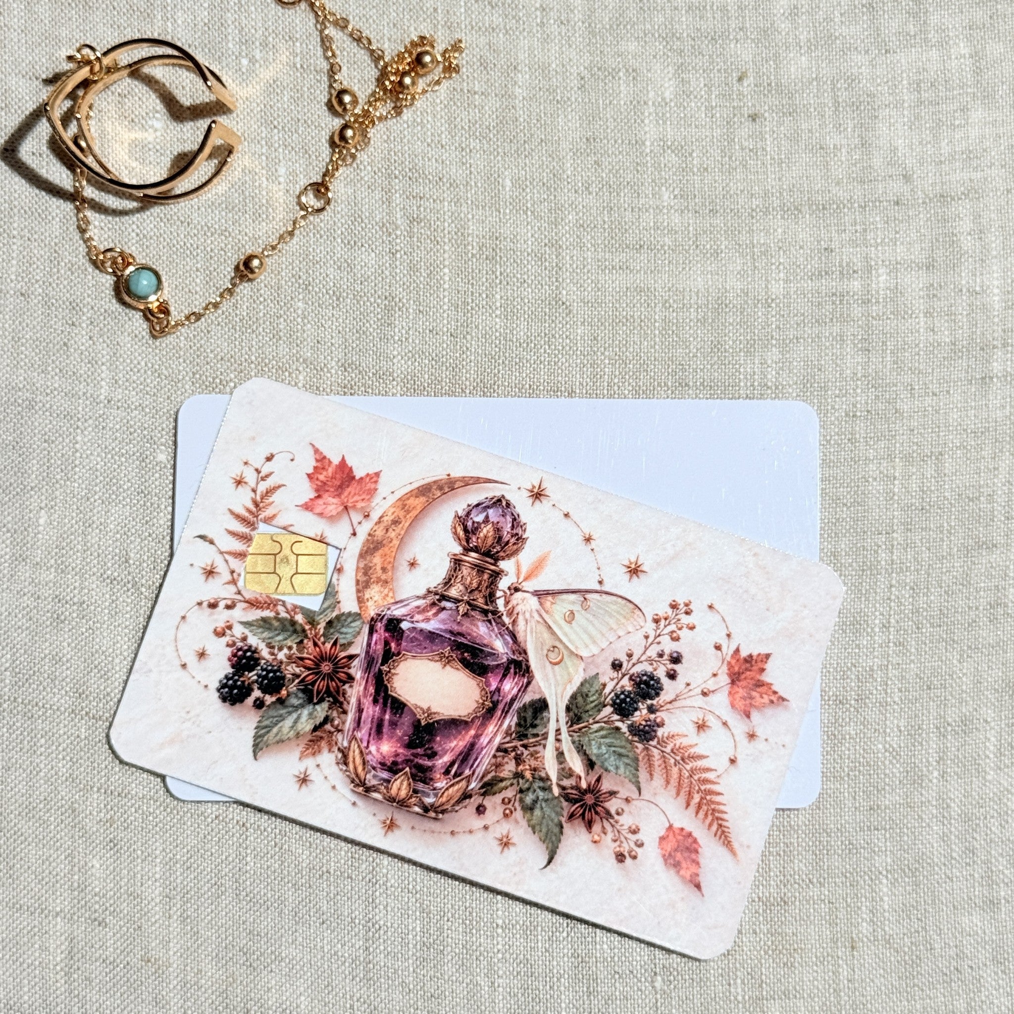 Two autumn potion card skins stacked to show the standard and sparkle finishes