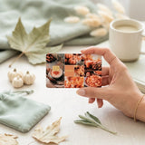Blush Autumn Collage Card Skin – Soft Fall Photo Grid Debit & Credit Card Sticker by The Sticker Era