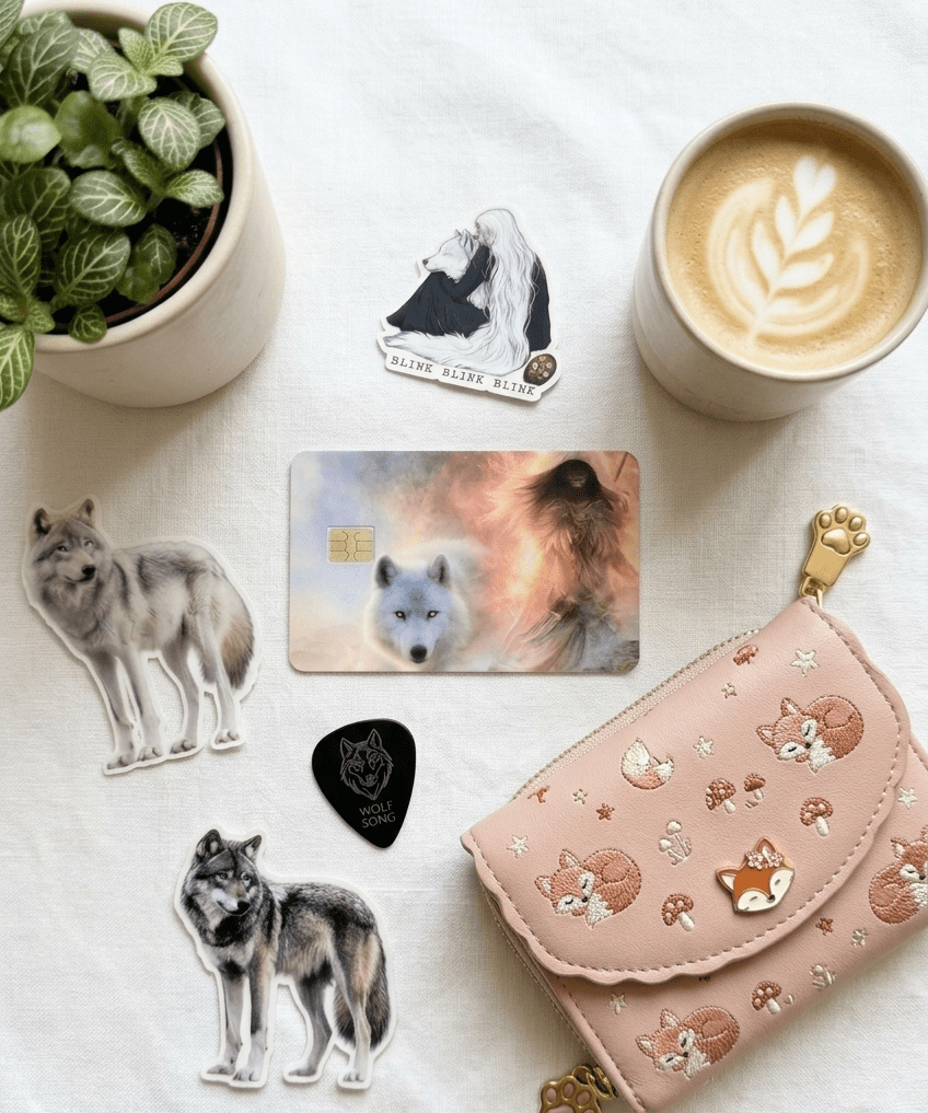 Wolf Debit Card Skin – Moody Forest Vinyl Card Cover – Sticker Era by The Sticker Era
