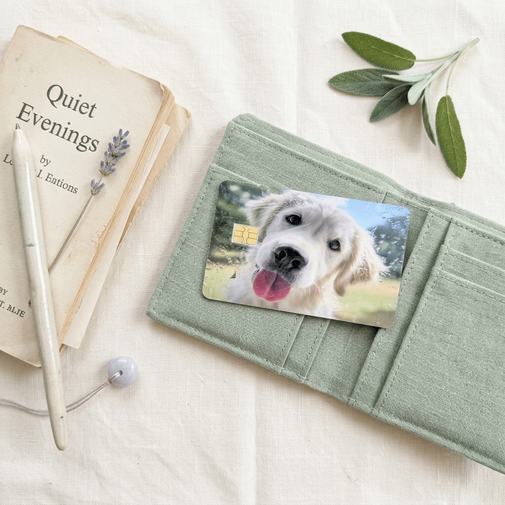 Golden Retriever Card Skin – Funny Dog Meme Debit Card Skin – Sticker Era by The Sticker Era