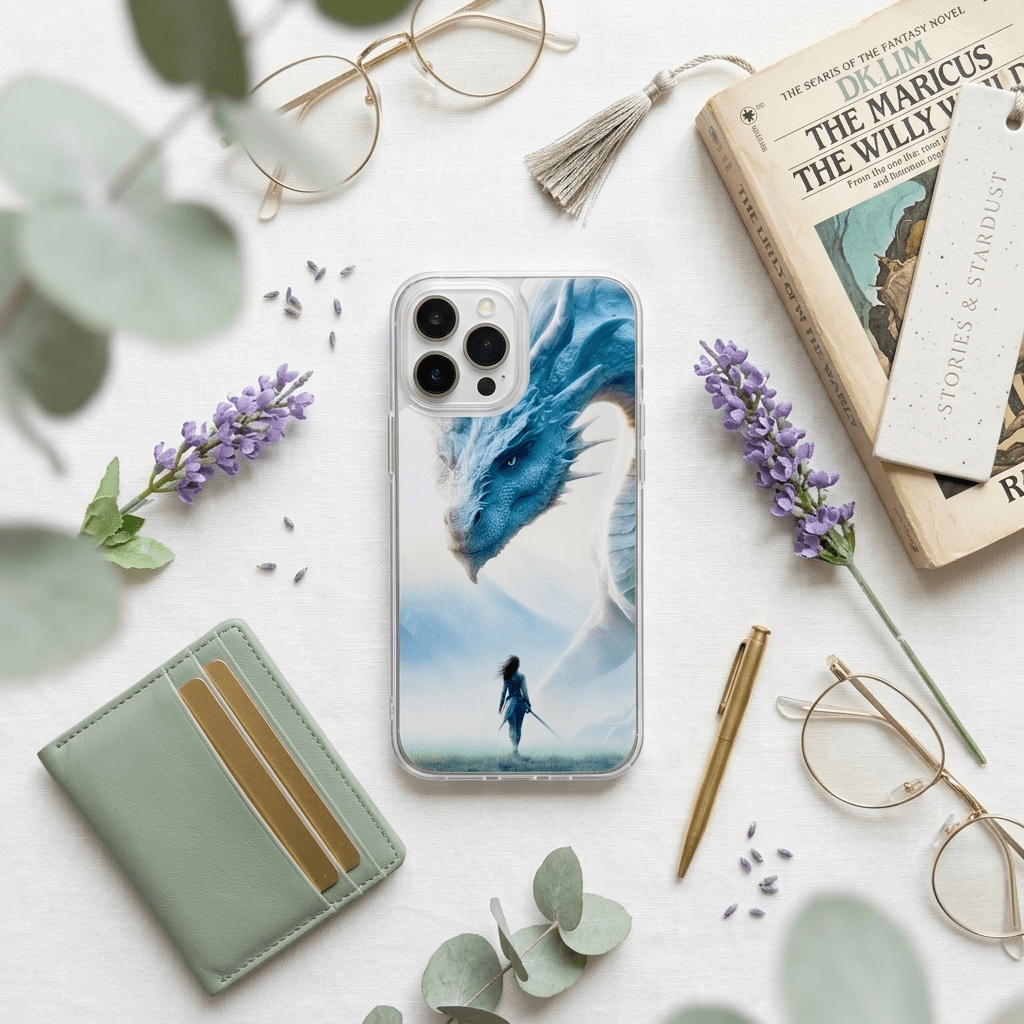 Guardian Dragon Phone Insert – Romantasy Clear Case Art – Sticker Era by The Sticker Era