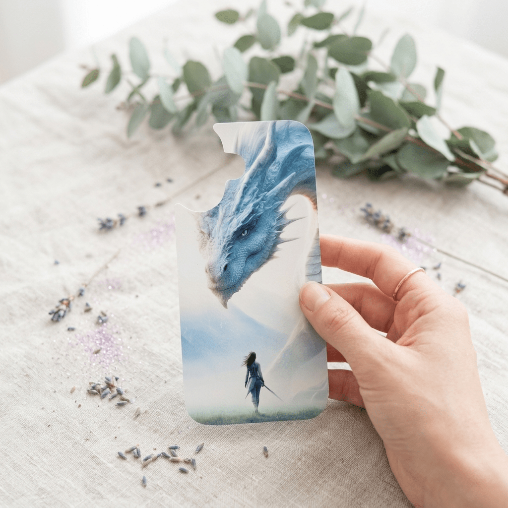 Guardian Dragon Phone Insert – Romantasy Clear Case Art – Sticker Era by The Sticker Era