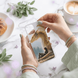 Golden Dragon & Reader Phone Insert | Sunlit Fantasy Art for Clear iPhone Cases by The Sticker Era