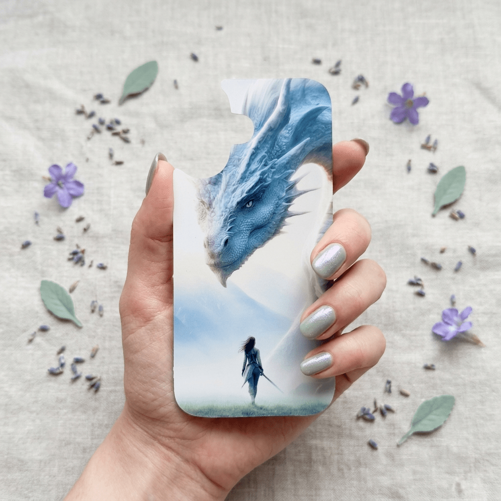 Guardian Dragon Phone Insert – Romantasy Clear Case Art – Sticker Era by The Sticker Era