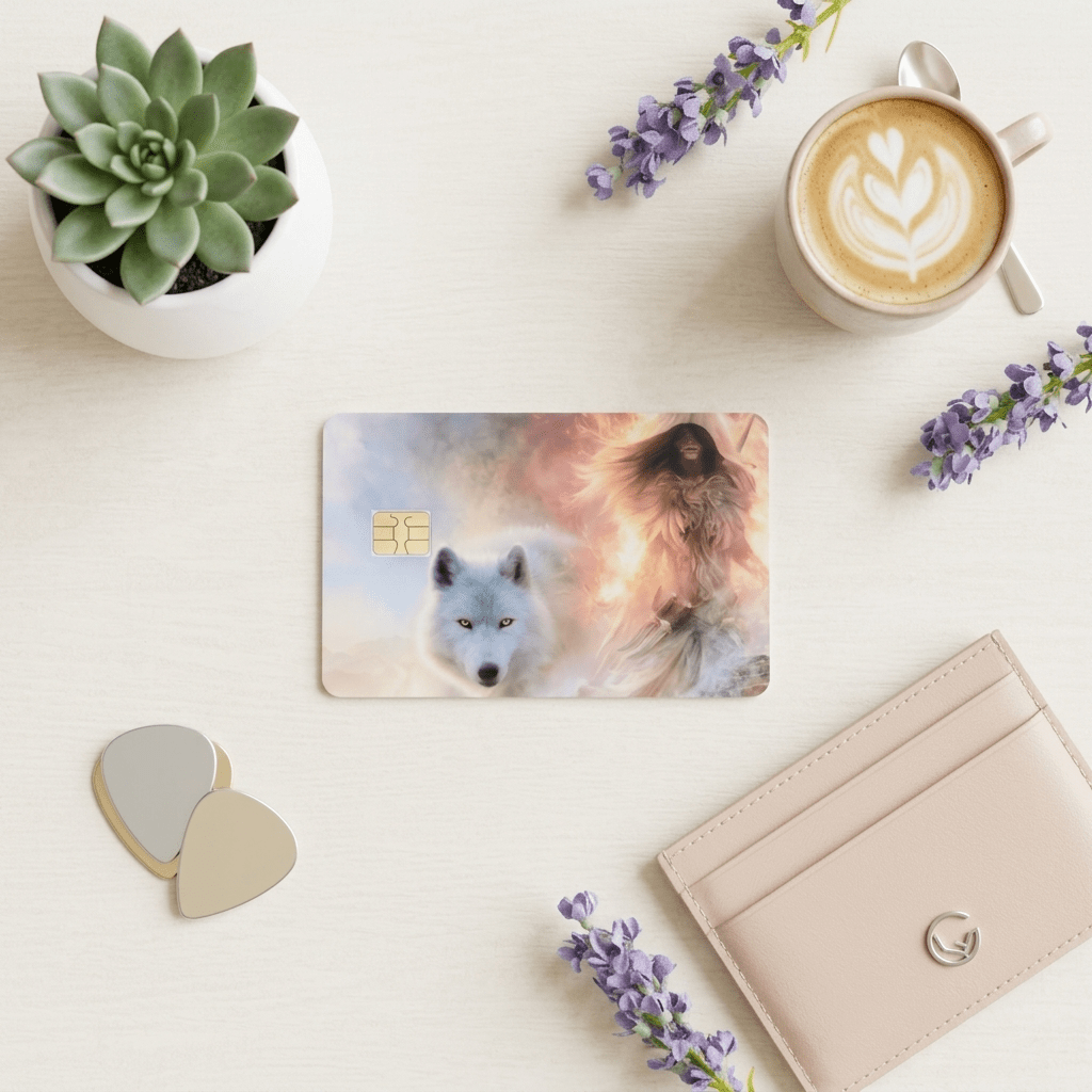 Wolf Debit Card Skin – Moody Forest Vinyl Card Cover – Sticker Era by The Sticker Era