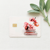Floral Book Stack Debit Card Skin – Literary Cottagecore Card Cover – Sticker Era by The Sticker Era