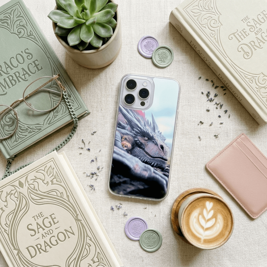 Sleeping Dragon Phone Insert | Cozy Fantasy iPhone Art – Sticker Era by The Sticker Era