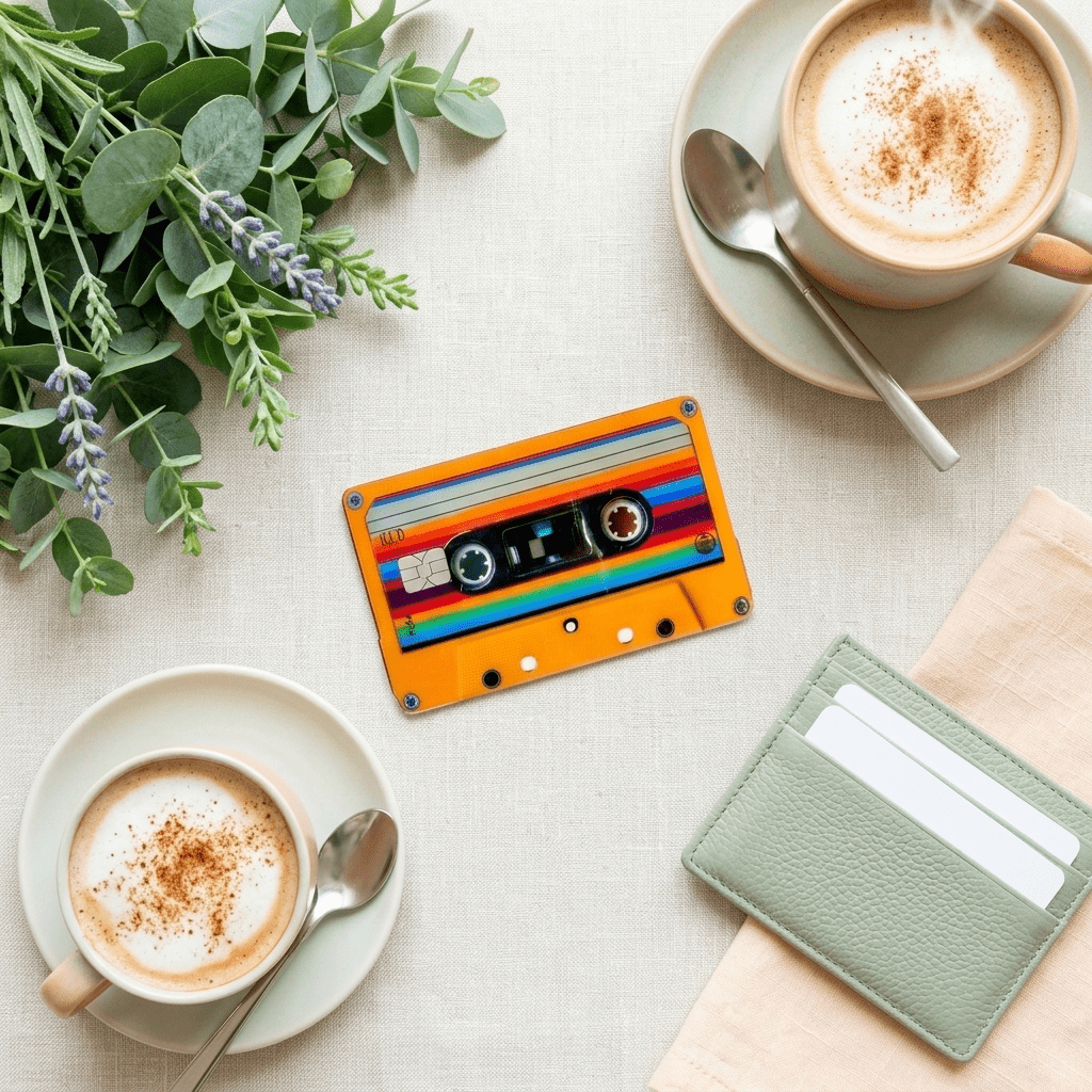 Retro Cassette Debit Card Skin – 80s Aesthetic Vinyl Card Cover – Sticker Era by The Sticker Era