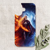 Fire & Ice Warrior Goddess Phone Insert | Fantasy iPhone Art – Sticker Era by The Sticker Era