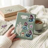 Purple Mermaid Sticker Pack – Tattooed Bookish Siren Decals – Sticker Era by The Sticker Era