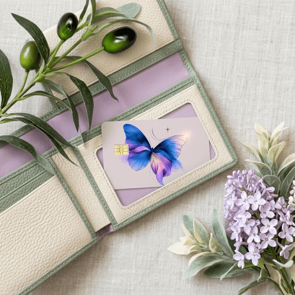 Celestial Butterfly Card Skin – Purple Butterfly Debit Card Skin – Sticker Era by The Sticker Era
