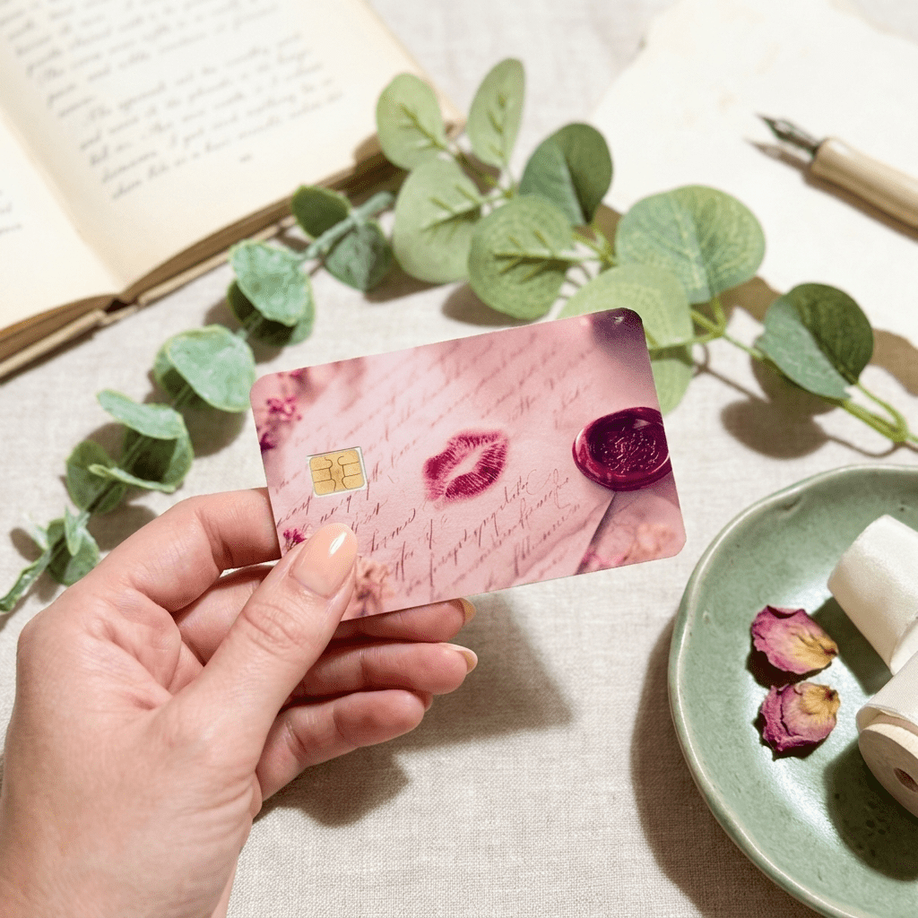 Lipstick Kiss Card Skin – Love Letter Debit & Credit Card Sticker by The Sticker Era