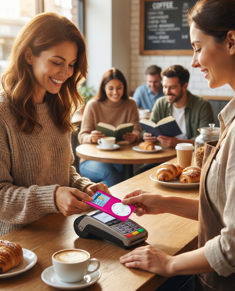 Pink Retro iPod Debit Card Skin | Y2K Nostalgic Vinyl Card Wrap