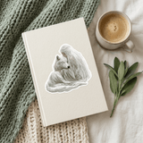 Girl Reading With Wolf Sticker | Fantasy Companion Vinyl Decal by The Sticker Era